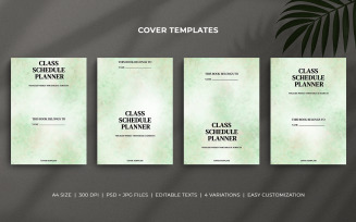 Class Schedule Planner Cover Templates – Minimal Pastel Watercolor Design for Print & KDP