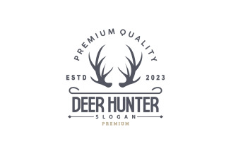 Deer Hunter Logo Forest Animal Design V1