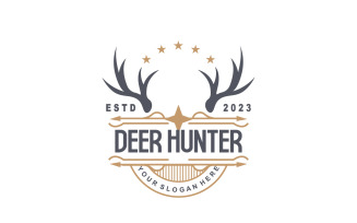 Deer Hunter Logo Forest Animal Design V2