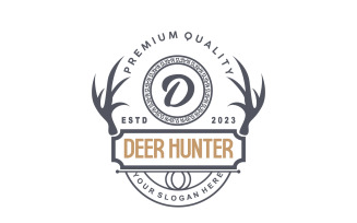 Deer Hunter Logo Forest Animal Design V3