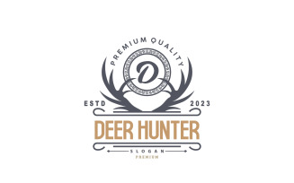 Deer Hunter Logo Forest Animal Design V4