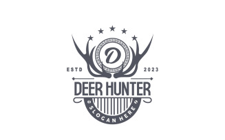 Deer Hunter Logo Forest Animal Design V5