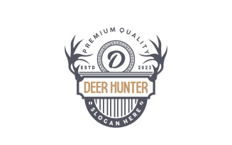 Deer Hunter Logo Forest Animal Design V6