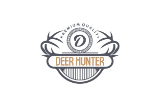 Deer Hunter Logo Forest Animal Design V7