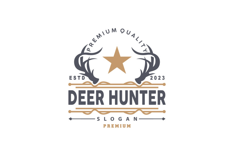 Deer Hunter Logo Forest Animal Design V9 Logo Template