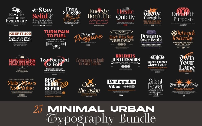 Minimal Urban Typography T-shirt Designs Bundle