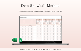 Debt Snowball Method Payoff Template for Excel and Google Sheets