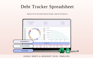 Debt Tracker Spreadsheet Template Excel and Google Sheets