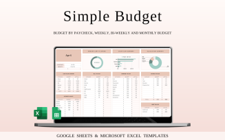 Easy Budget Planner for Personal Finance Tracking for Google Sheets and Excel