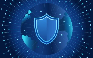 Global Cybersecurity Shield Vector