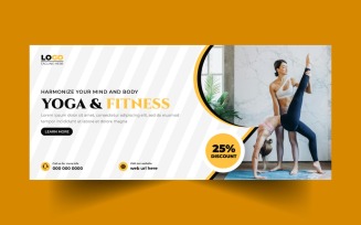 Yoga Fitness Social Media Cover Banner Template