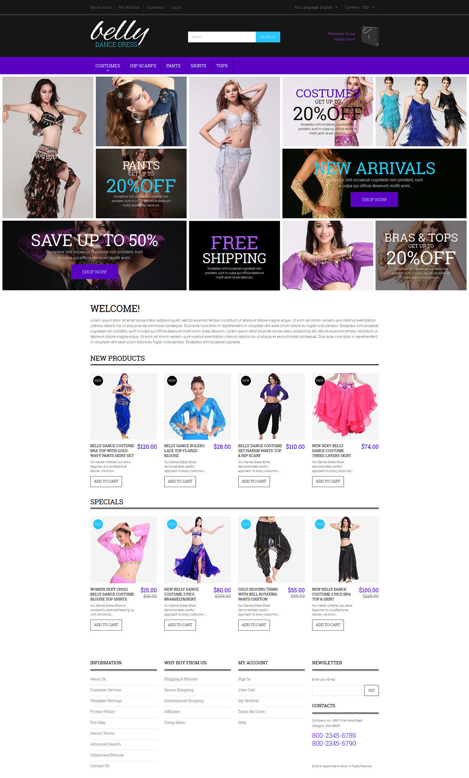 Belly Dance Costumes Magento Theme New Screenshots BIG