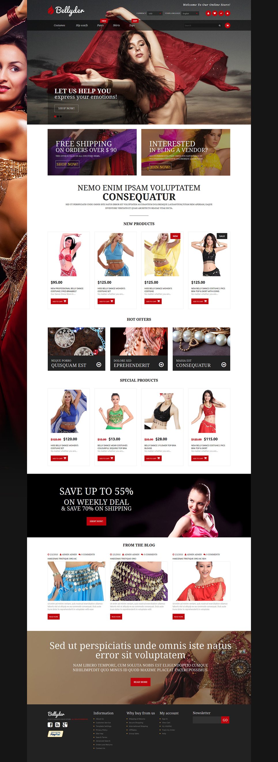 Belly Dance Outfit Magento Theme New Screenshots BIG