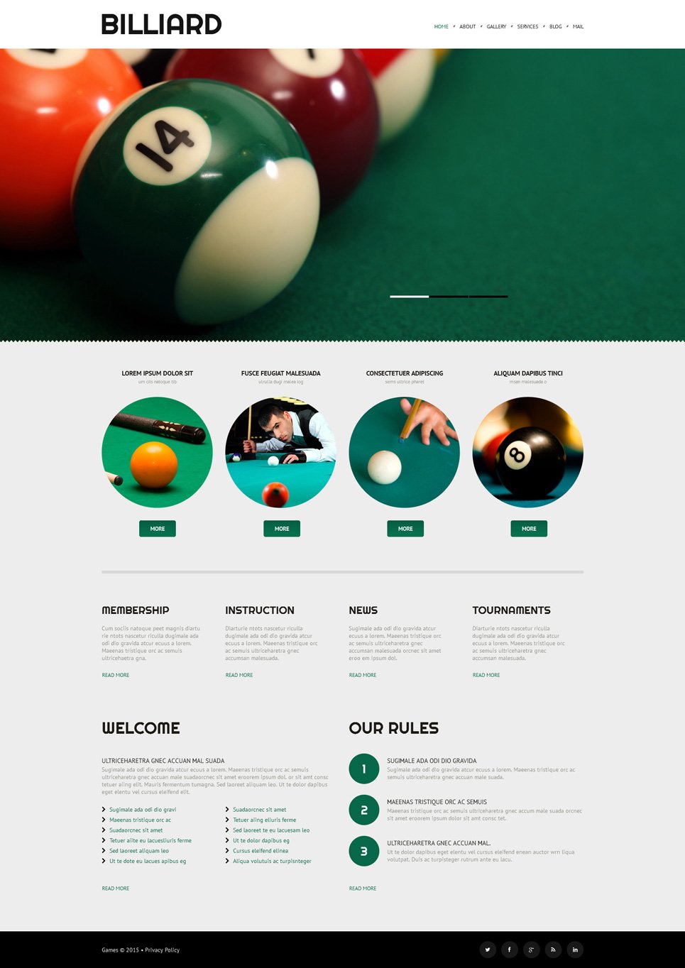 Billiards Responsive WordPress Theme New Screenshots BIG