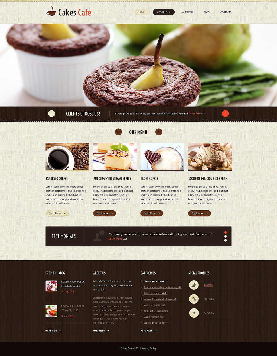 Cafe Responsive Website Template New Screenshots BIG