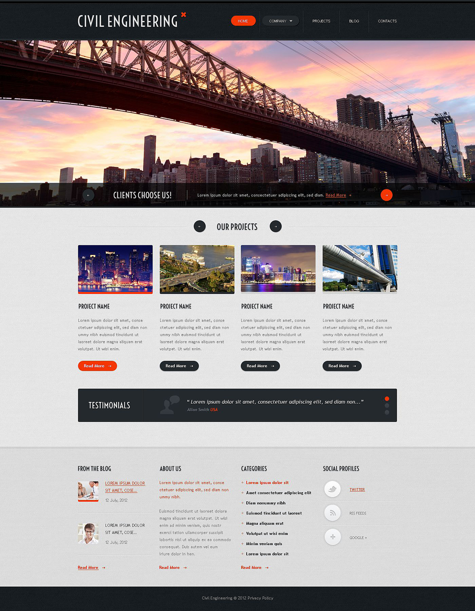 Civil Engineering Responsive Website Template New Screenshots BIG