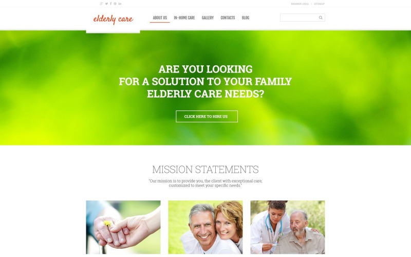 Elderly Care Responsive Theme for Wordpress WordPress Theme