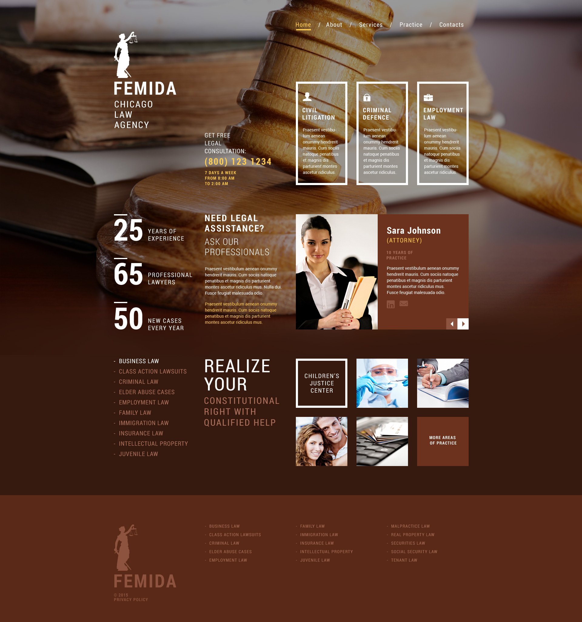 Law Firm Responsive Website Template #52959