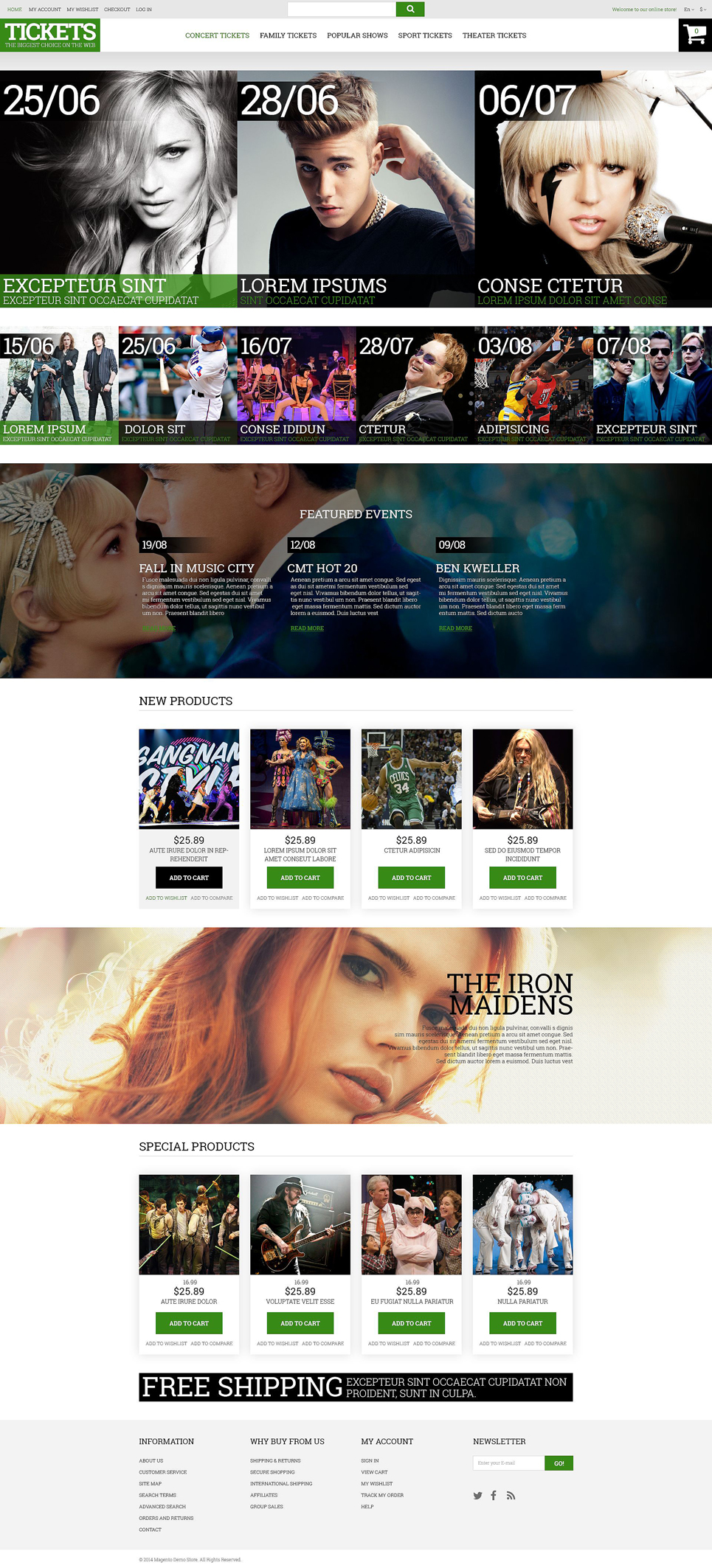 Music Ticket Broker Magento Theme New Screenshots BIG