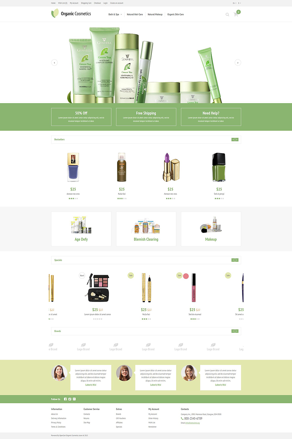 Organic Cosmetics OpenCart Template New Screenshots BIG