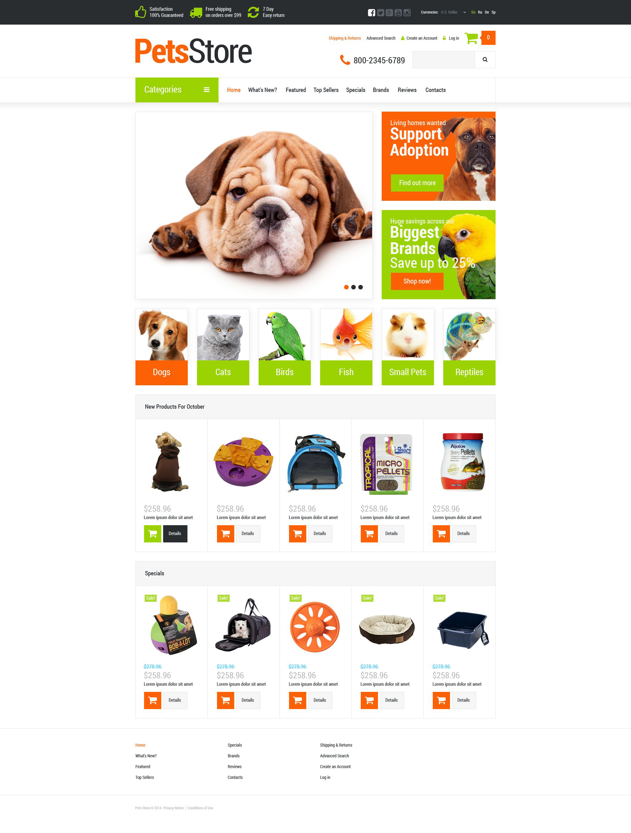 Pets Supplies Shop Template 52909