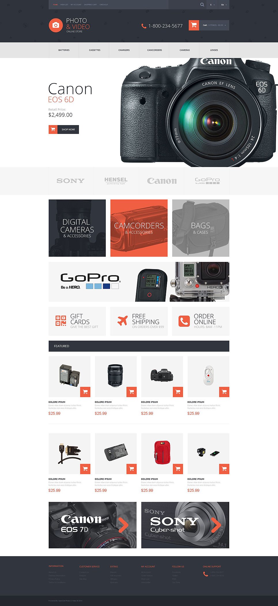 Photo and Video Stuff OpenCart Template New Screenshots BIG