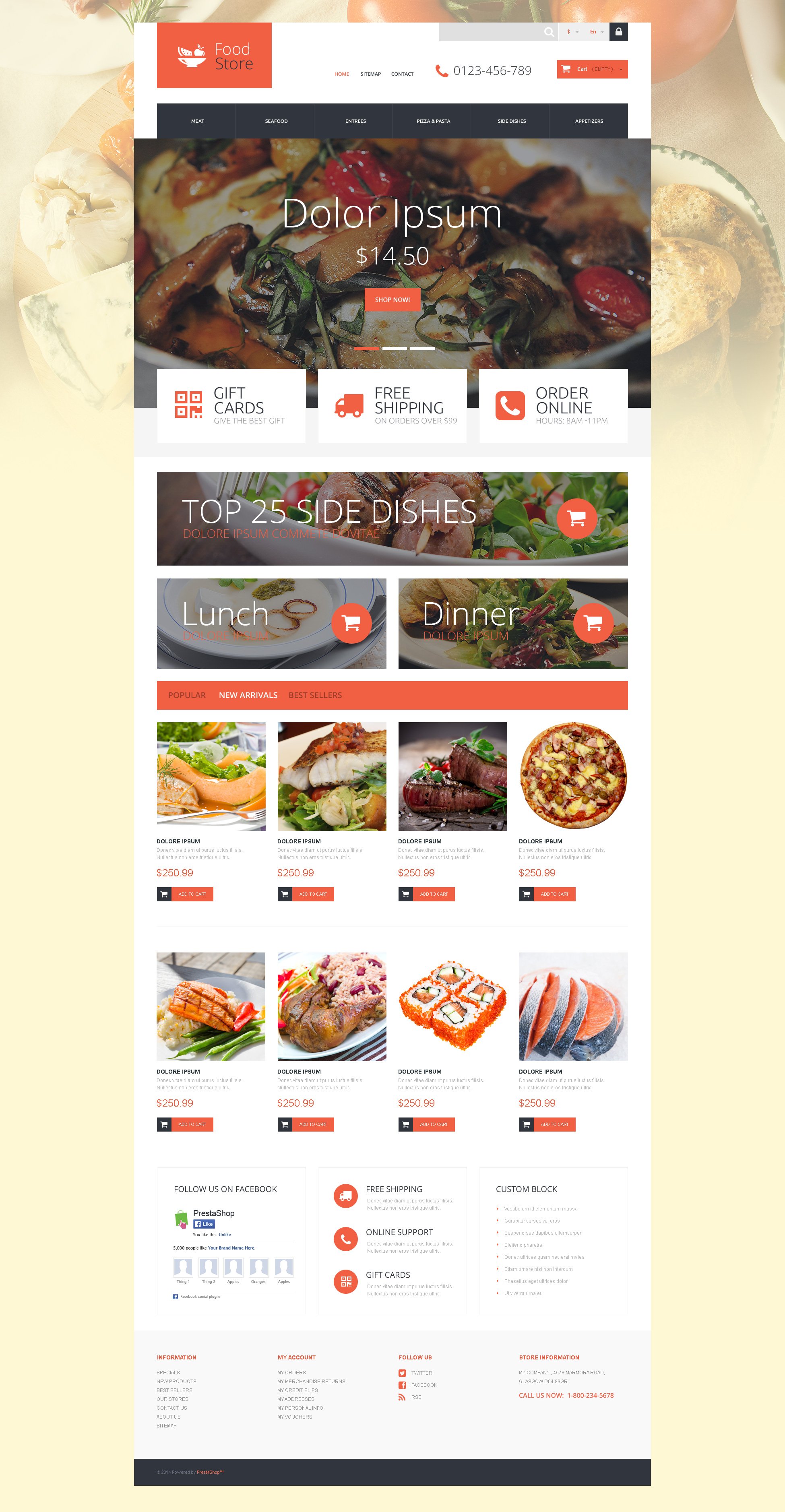 Responsive Foodie Prestashop #52927