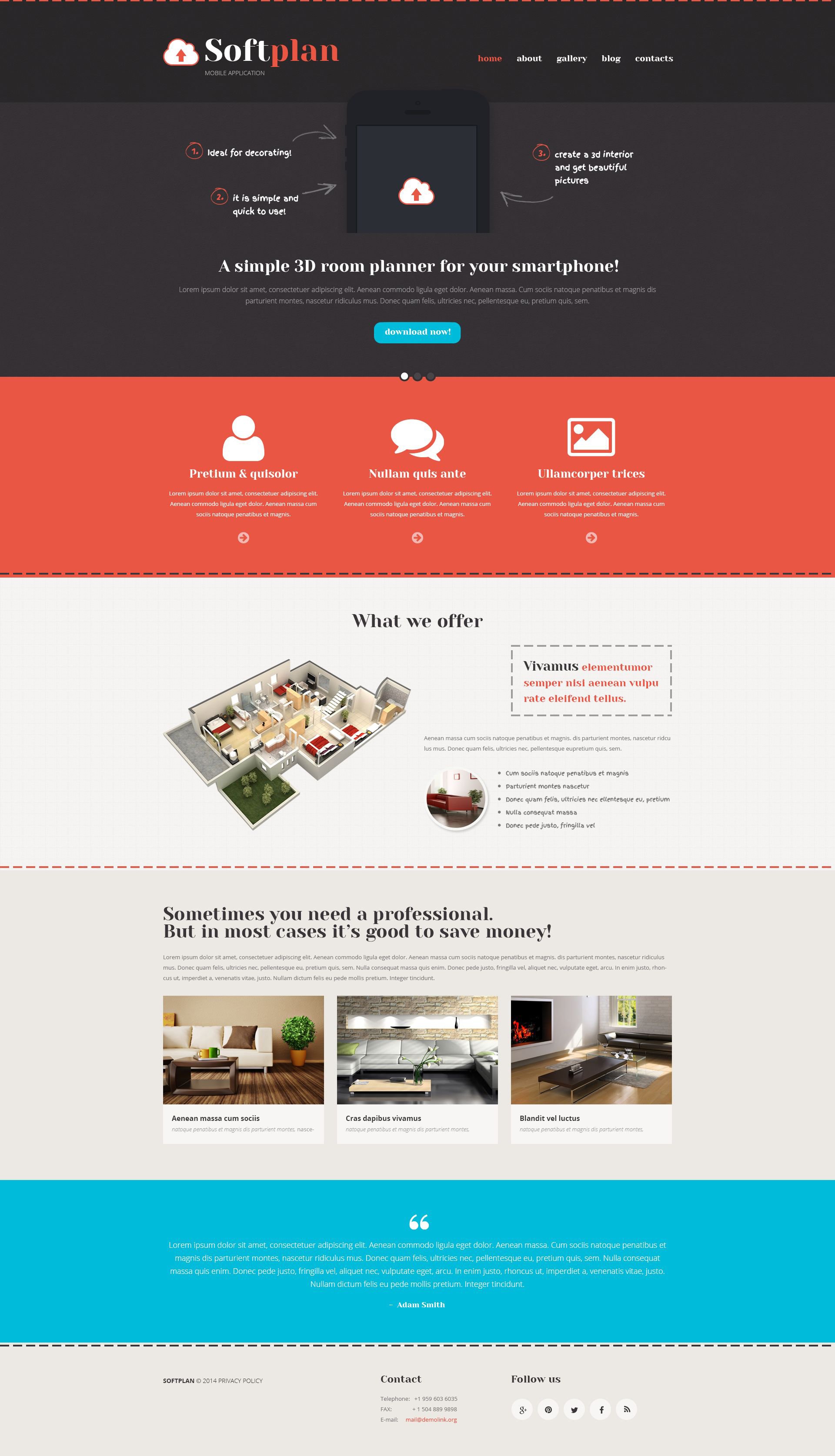 Responsive Mobile Apps Promotion Wordpress #52951 - Ekran resmi