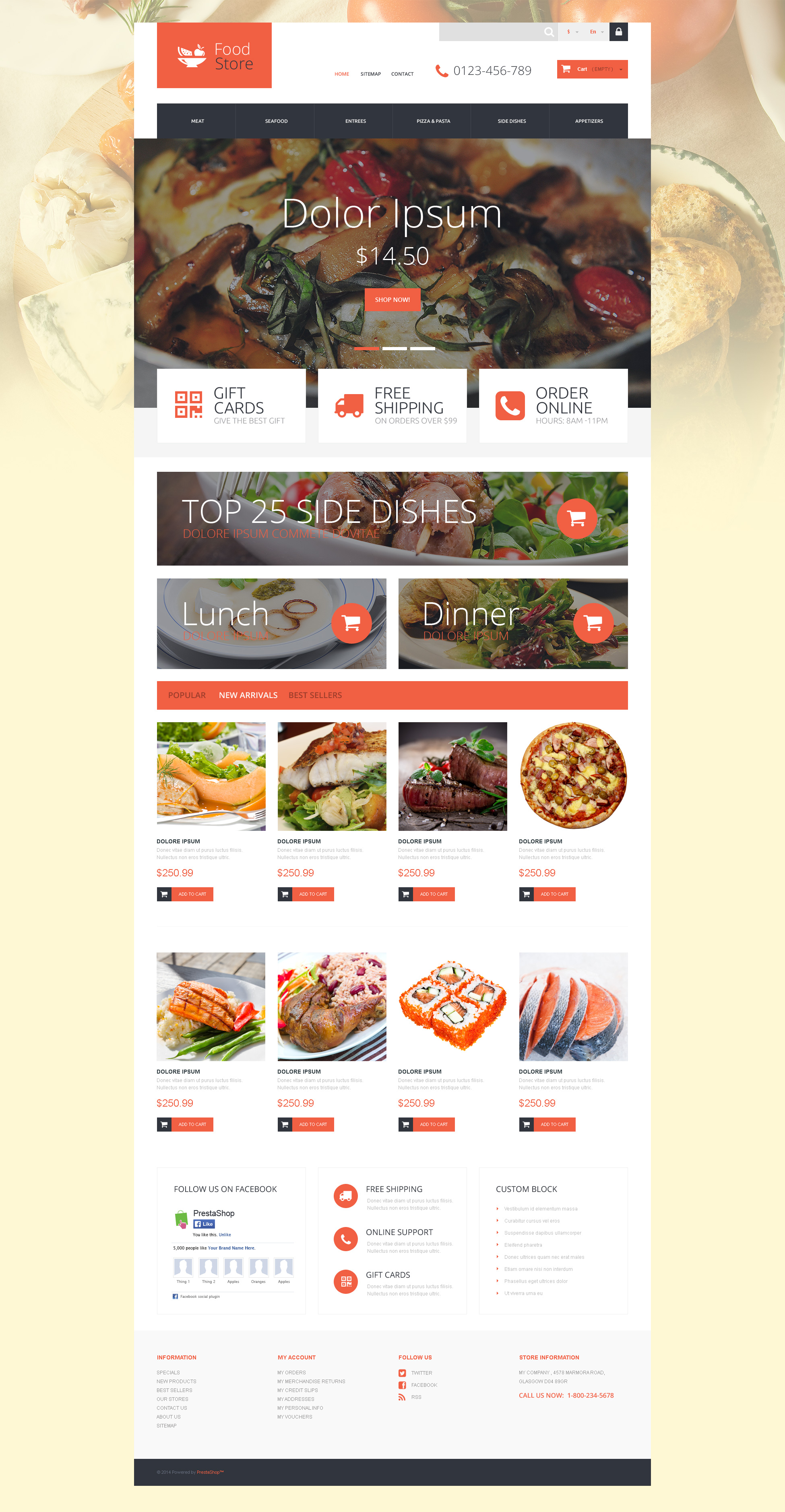 Reszponzív Foodie PrestaShop sablon 52927