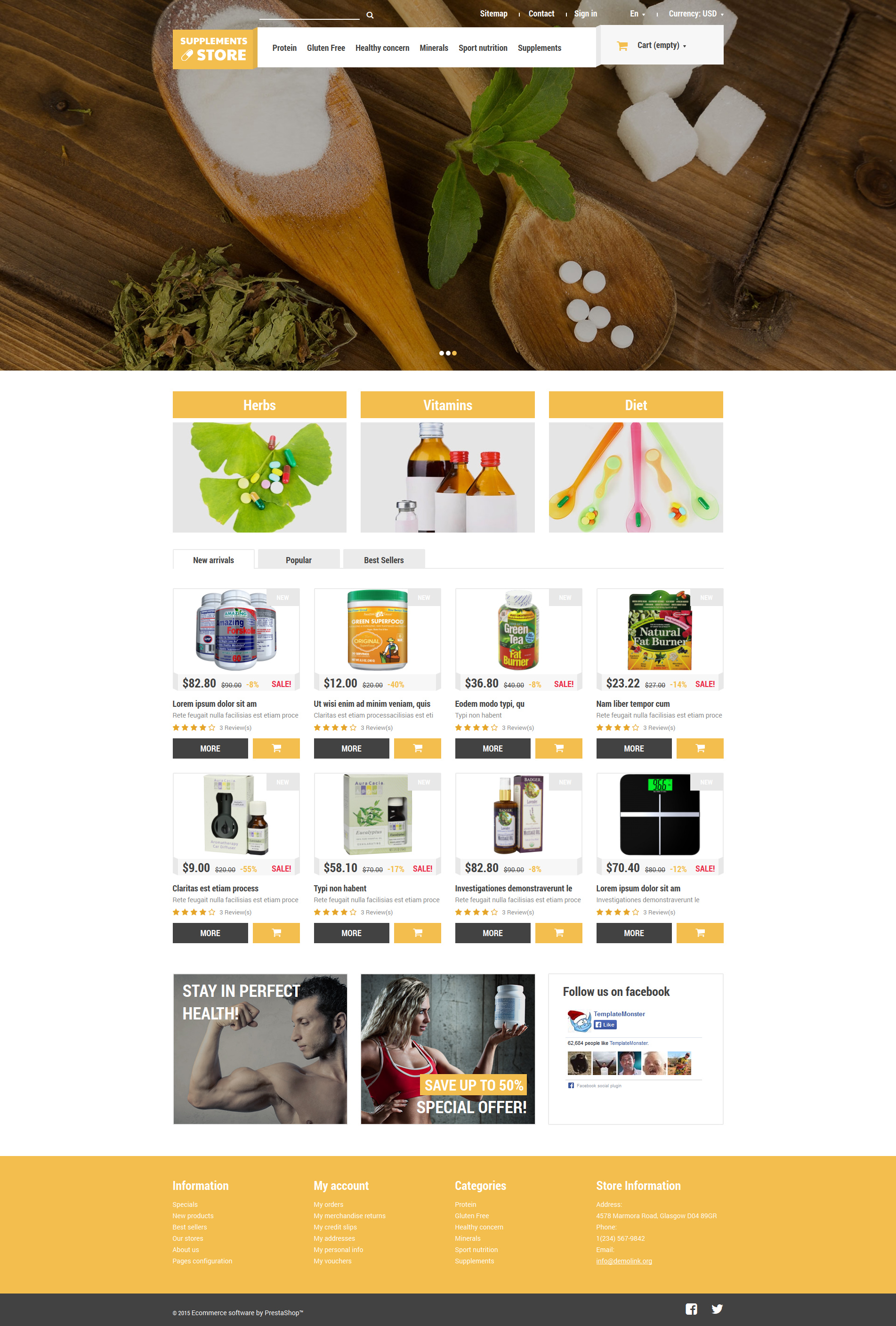 Tema De PrestaShop "Suplementos Nutricionales" #52915 - captura de pantalla