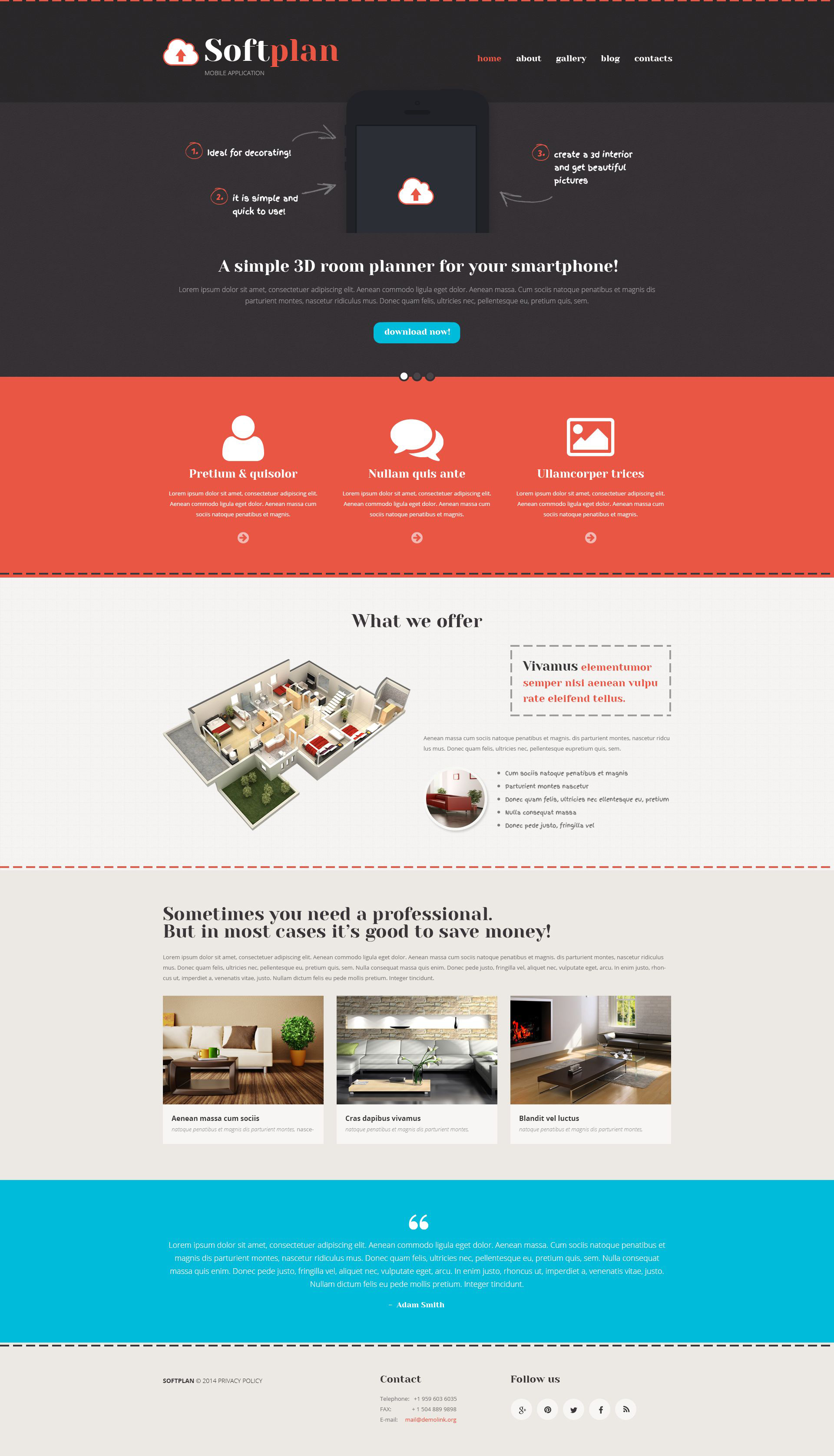 Template WordPress Responsive #52951 "Mobile Apps Promotion" - screenshot