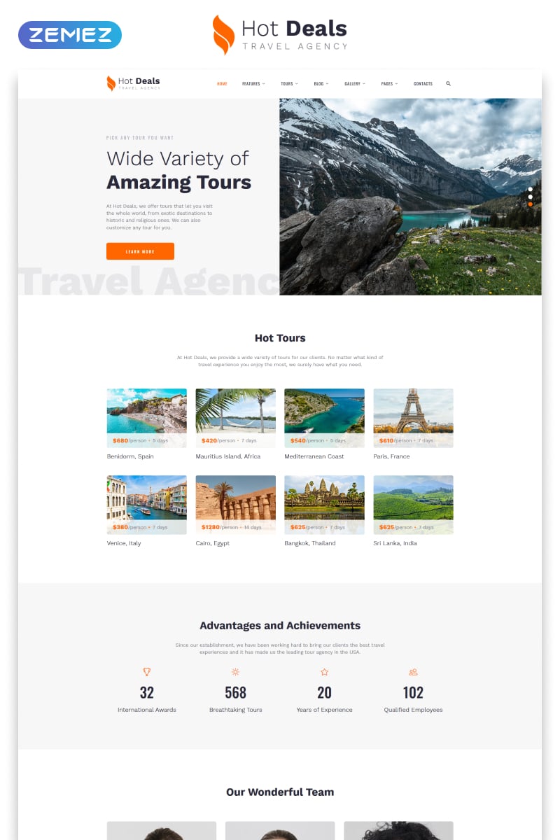 tour operator website template