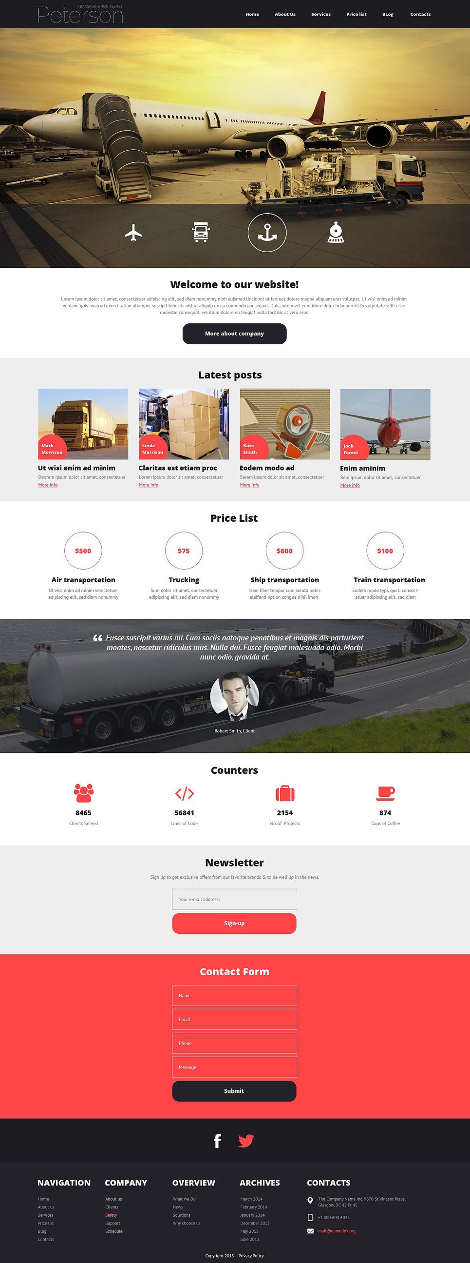 Transportation Responsive Joomla Template New Screenshots BIG