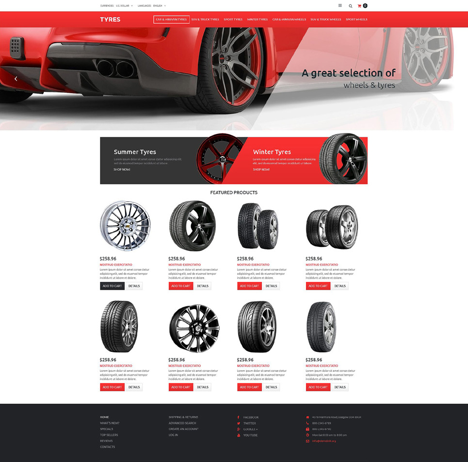 Wheels & Tires osCommerce Theme Big Screenshot Wheels & Tires OsCommerce Template New Screenshots BIG