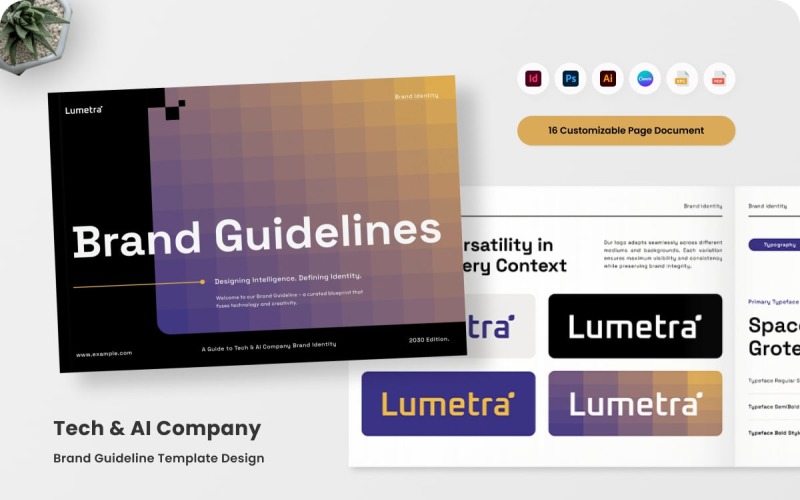 AI Tech Company Brand Manual Magazine Template