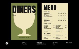 Green Diners menu Template