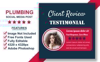 Minimalist Testimonial Post Templates for Social Media Marketing in PSD Format