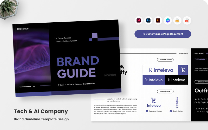 Tech AI Brand Guideline Brochure Magazine Template