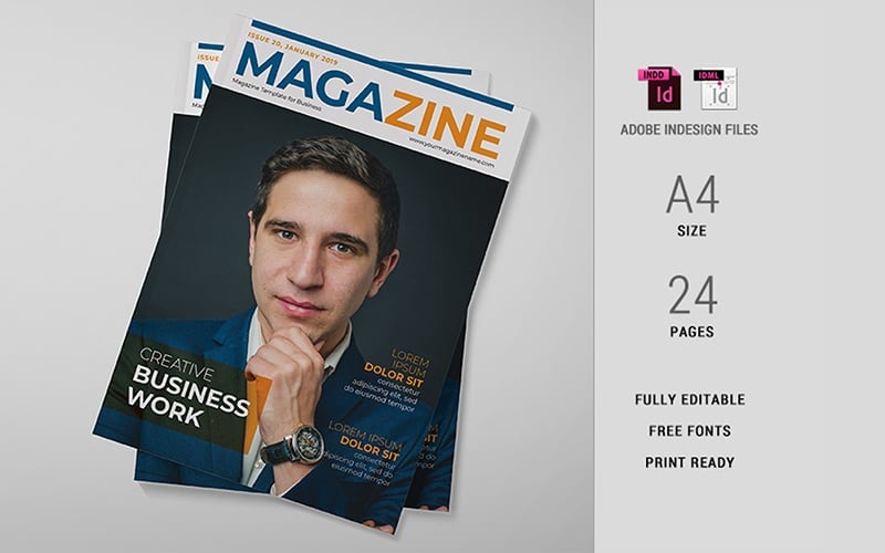 Business Magazine Template 24 - Indesign