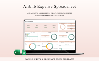 Airbnb Expense Spreadsheet Template | Excel and Google Sheets