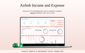 Airbnb Income and Expense Spreadsheet for Hosts and Property Managers in Excel and Google Sheets