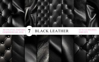 Luxury Black Leather Background Pack | 40 Seamless Grain Textures JPG | Black Leather Texture