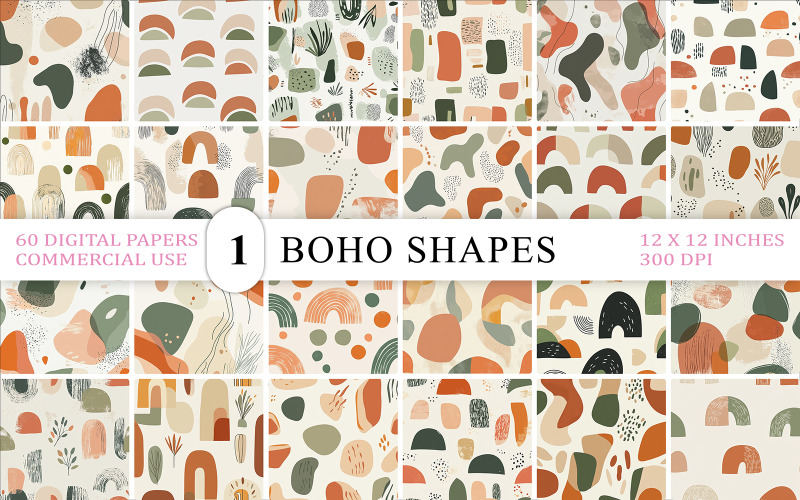 Neutral Boho Design Backgrounds | 40 Soft Geometric Seamless Patterns | Boho Minimalist Pattern