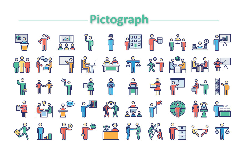Pictograph Vector Icons – Visual Data Representation Simplified Icon Set
