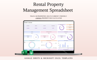 Rental Property Management Spreadsheet | Excel and Google Sheets Template