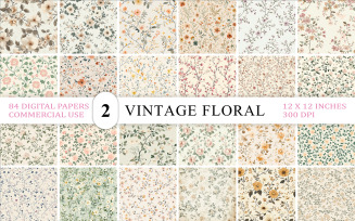 Romantic Floral Digital Paper Bundle | Seamless Vintage Floral Wallpaper | Vintage Floral Pattern