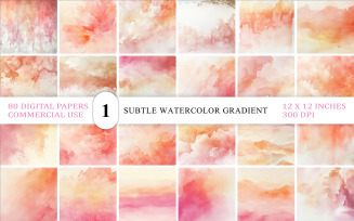 Soft Watercolor Gradient Papers | Subtle Watercolor Gradient Backgrounds | Pastel Watercolor