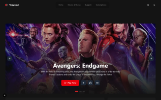 VibeCast - Next js 15 Streaming Template with Tailwind CSS, ShadCN UI, Swiper Carousels