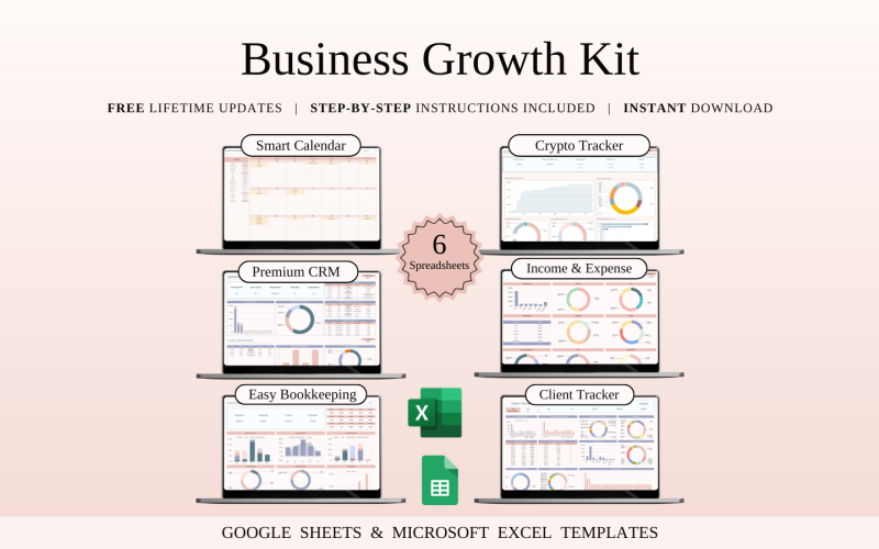 Business Growth Kit | Spreadsheet Templates Excel and Google Sheets