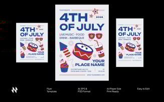 Clean 4th of July Flyer Template
